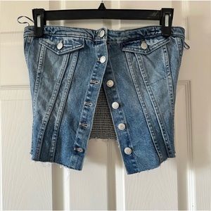 ZARA CORSET STYLE DENIM TOP TRF